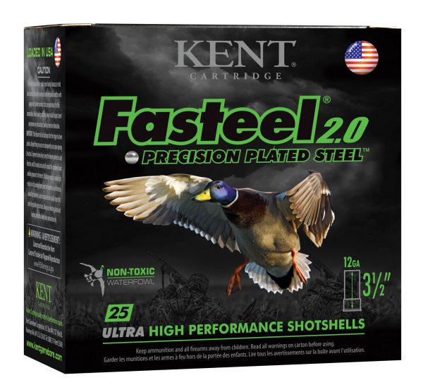 108997-2.jpg Kent Cartridge K1235FS402 Fasteel 2.0 12 Gauge 3.50" 1 3/8 oz 2 Shot 25 Per Box/ 10 Case