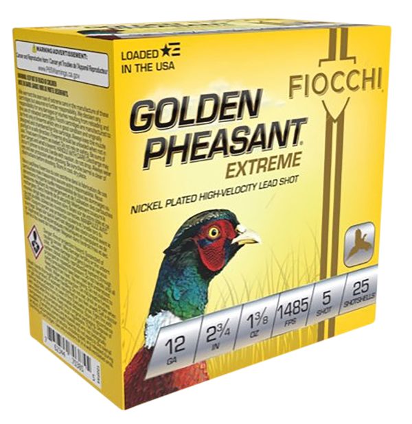 116563.jpg Fiocchi 12GPX5 Golden Pheasant Extrema 12Gauge 2.75" 1 3/8oz 5Shot 25 Per Box/10 Case