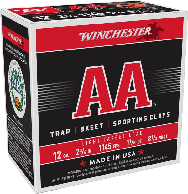 117203.jpg Winchester Ammo AA1285 AA Light Target 12Gauge 2.75" 1 1/8oz 8.5Shot 25 Per Box/10 Case