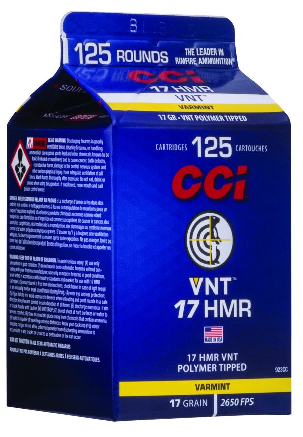120667.jpg CCI 923CC VNT Rimfire 17HMR 17gr Varmint Tipped 125 Per Box/10 Case