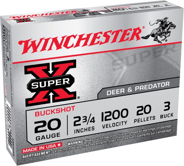 121823.jpg Winchester Ammo XB203VP Super X 20Gauge 2.75" 20Pellets 3Buck Shot 15 Per Box/10 Case *Value Pack