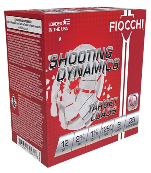 129257.jpg Fiocchi 12SDHV8 Shooting Dynamics Target 12Gauge 2.75" 1 1/8oz 8Shot 25 Per Box/10 Case