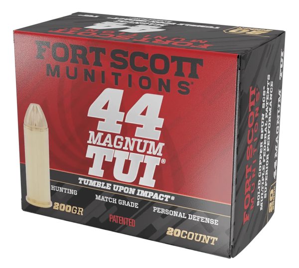 133845.jpg Fort Scott Munitions 44MAG200SCV Tumble Upon Impact (TUI) 44RemMag 200gr Solid Copper Spun 20 Per Box/25 Case