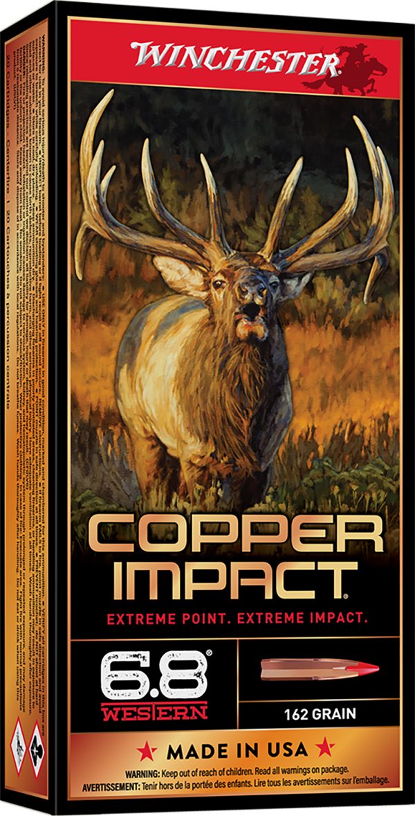 142268.jpg Winchester Ammo X68WCLF Copper Impact 6.8Western 162gr Copper Extreme Point Lead Free 20 Per Box/10 Case