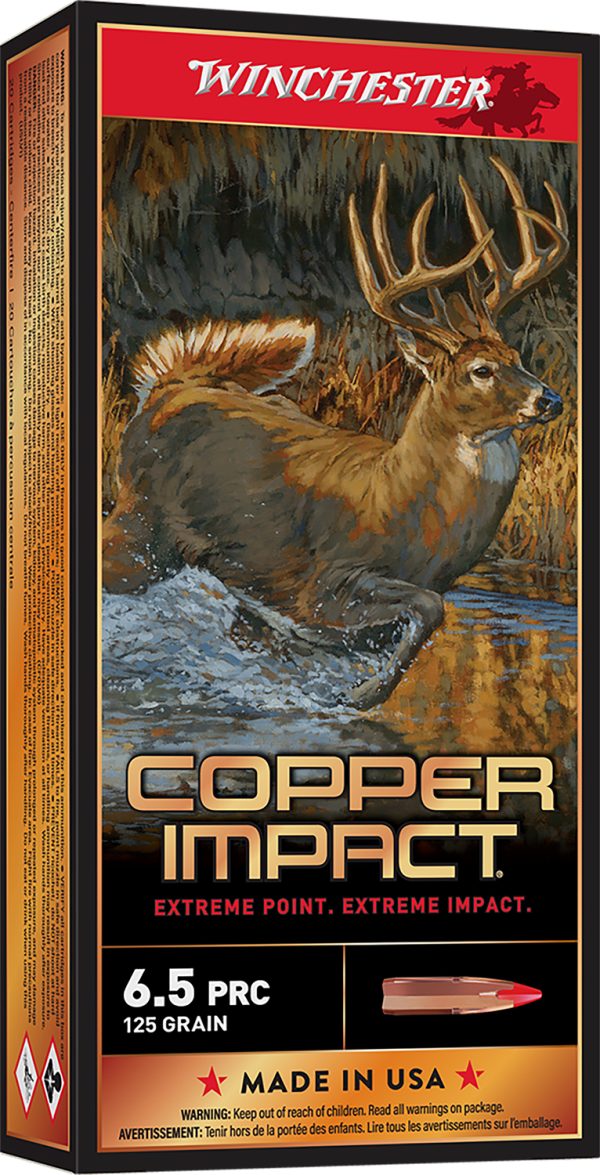142270.jpg Winchester Ammo X65PCLF Copper Impact 6.5PRC 125gr Copper Extreme Point Lead Free 20 Per Box/10 Case