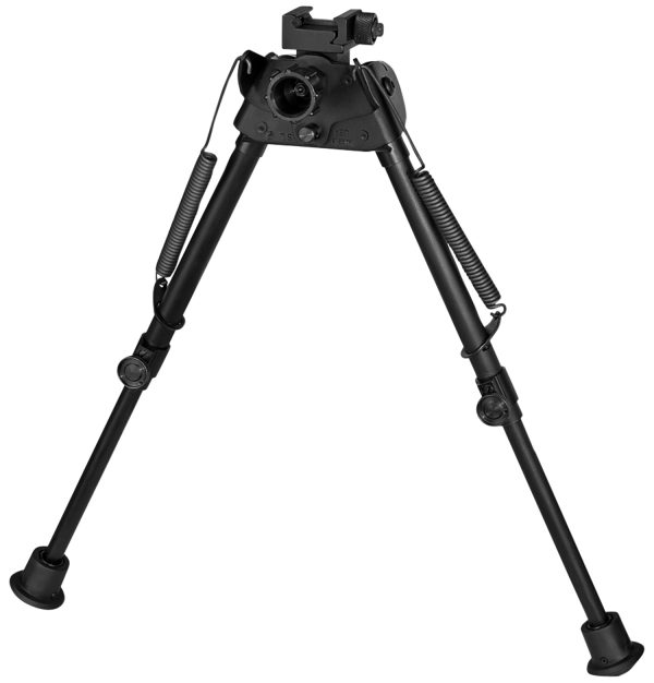 147921.jpg Harris Bipods S-L2P Swivel L Picatinny, 9-13", Black Steel/Aluminum, Self-Leveling Legs, Rubber Feet
