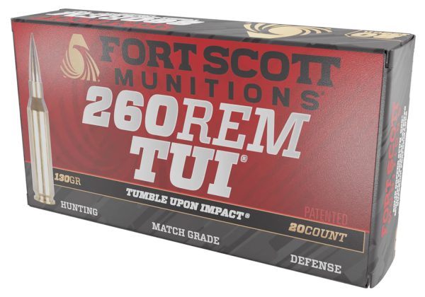 155060.jpg Fort Scott Munitions 260130SCV2 Tumble Upon Impact (TUI) 260Rem 130gr Solid Copper Spun 20 Per Box/25 Case