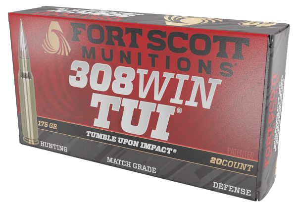155062.jpg Fort Scott Munitions 308175SCV2 Tumble Upon Impact (TUI) Rifle 308Win 175gr Solid Copper Spun 20 Per Box/10 Case