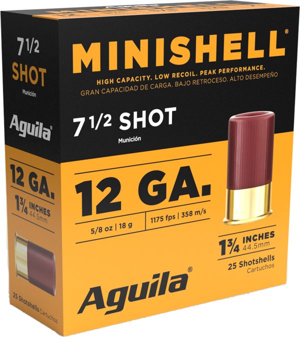 163924.jpg Aguila 1CHB1387 Minishell 12Gauge 1.75" 5/8oz 7.5Shot 25 Per Box/10 Case