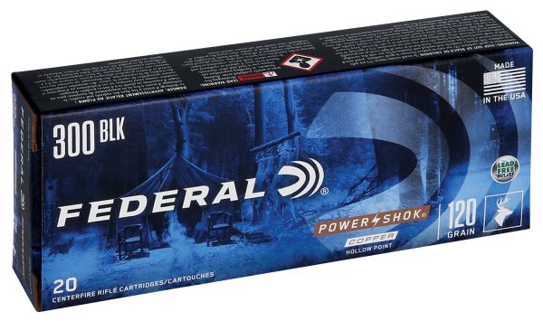 182384.jpg Federal 300BLK120LFA Power-Shok 300Blackout 120gr Copper Hollow Point 20 Per Box/10 Case