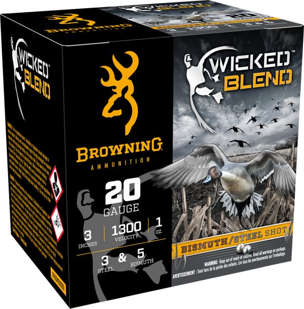 187129.jpg Browning Ammo B193432033 Wicked Blend 20Gauge 3" 1oz 3/5BI Shot 25 Per Box/10 Case