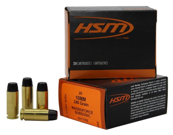 187617.jpg HSM 10MM17N 10mmAuto Subsonic 240gr Hard Cast Long Flat Nose 20 Per Box/20 Case