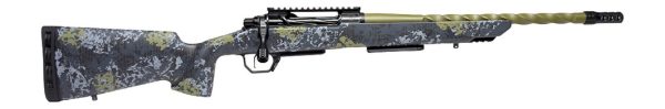 Horizon Firearms HRF-VE2-7MBC-22R Venatic 2 7mm BC 22" Sage Green Spiral Fluted Threaded Barrel, Black DLC Receiver w/Picatinny Rail, Arca Rail Forend, Artic Moss Iota EKO X Carbon Fiber Stock