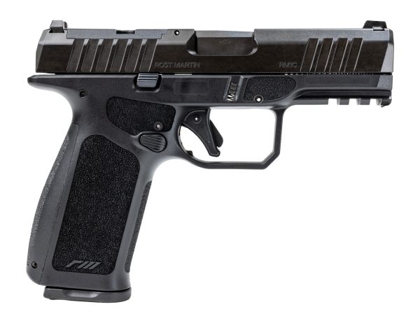 201583.jpg Rost Martin RM1CXBLKOSP10CA RM1X *CA Compliant Compact 9mm Luger 10+1 4" Black Match Grade Barrel, Black Nitrocarburized Steel Optic Ready/Serrated Slide, Black Polymer Frame w/Picatinny Rail, Interch