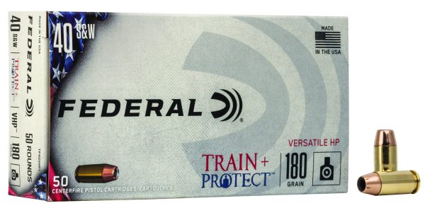 38293.jpg Federal TP40VHP1 Train + Protect 40S&W 180gr Versatile Hollow Point 50 Per Box/10 Case