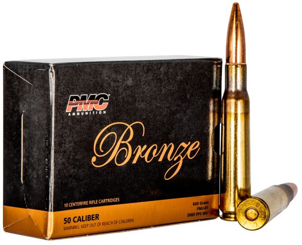 47078.jpg PMC 50A Bronze 50BMG 660gr Full Metal Jacket Boat Tail 10 Per Box/20 Case