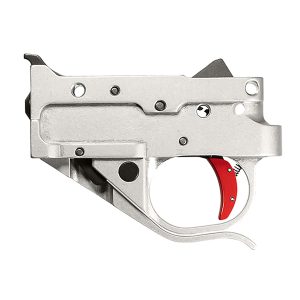 48426.jpg Timney Triggers 10222C16 Replacement Trigger Single-Stage Curved Trigger with 2.75 lbs Draw Weight & Silver/Red Finish for Ruger 10/22