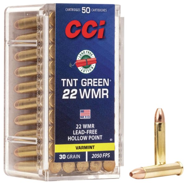 53889.jpg CCI 0060 TNT Green 22WMR 30gr Speer TNT Green Hollow Point 50 Per Box/40 Case