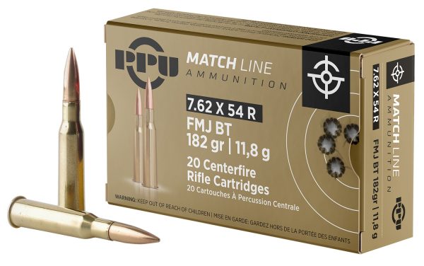 Exclusive Mockups for Branding and Packaging Design PPU PPM7 Match 7.62x54mmR 182gr Full Metal Jacket 20 Per Box/10 Case