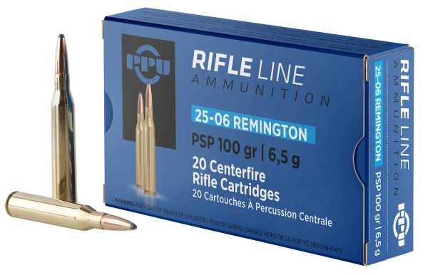 Exclusive Mockups for Branding and Packaging Design PPU PP2506P Standard Rifle 25-06Rem 100gr Pointed Soft Point 20 Per Box/10 Case