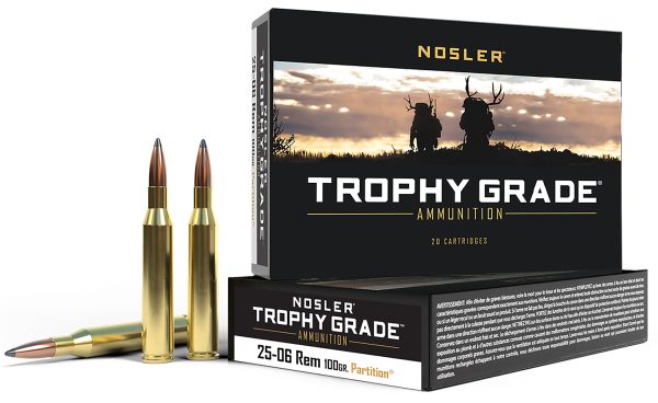 59554.jpg Nosler 60005 Trophy Grade 25-06Rem 100gr Nosler Spitzer Partition 20 Per Box/10 Case