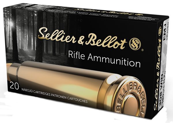Rifle ammunition FMJ Sellier & Bellot SB308B Rifle 308Win 180gr Full Metal Jacket 20 Per Box/25 Case