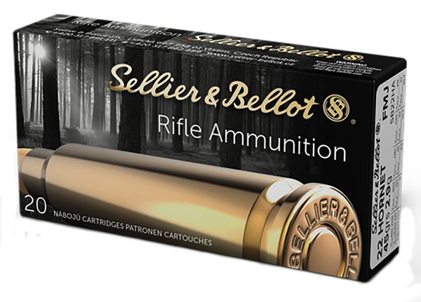 Rifle ammunition FMJ Sellier & Bellot SB22HA Rifle 22Hornet 45gr Full Metal Jacket 20 Per Box/90 Case