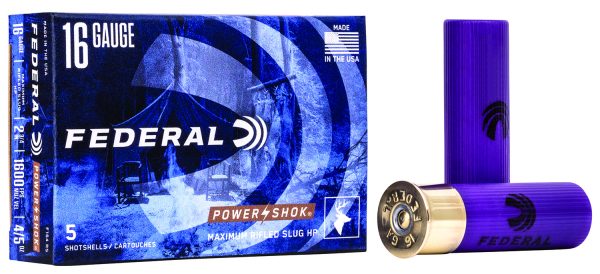 65642.jpg Federal F164RS Power-Shok Shotshell 16Gauge 2.75" 7/8oz RifledSlug Shot 5 Per Box/50 Case