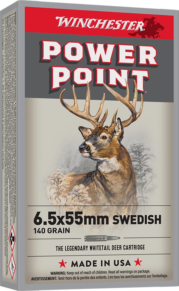 67573.jpg Winchester Ammo X6555 Power-Point 6.5x55Swedish 140gr 20 Per Box/10 Case