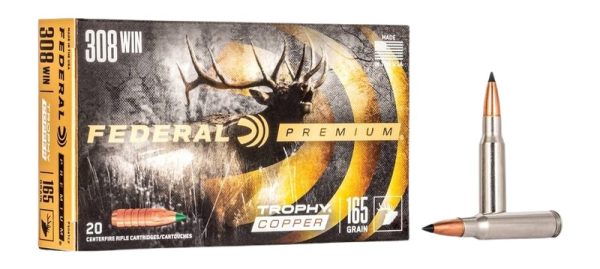 Federal P308TC2 Premium  308Win 165gr Trophy Copper 20 Per Box/10 Case
