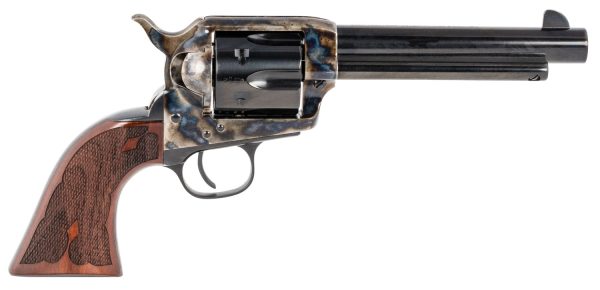 82487.jpg Taylors & Company 555130 Gambler 45 Colt (LC) Caliber with 5.50" Blued Finish Barrel, 6rd Capacity Blued Finish Cylinder, Color Case Hardened Finish Steel Frame & Checkered Walnut Grip