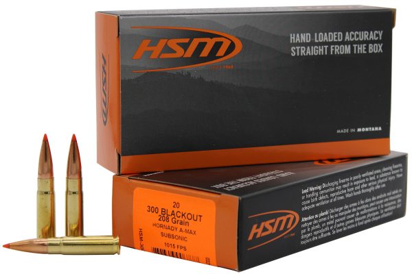 92000.jpg HSM 300BLK1N Match 300 Blackout 208 gr Hornady A Max 20 Per Box/ 25 Case