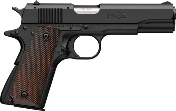 G051063490.jpg BROWNING 1911-22 A1 POLY 22LR - FS 4.25" BLACK/BROWN GRIPS