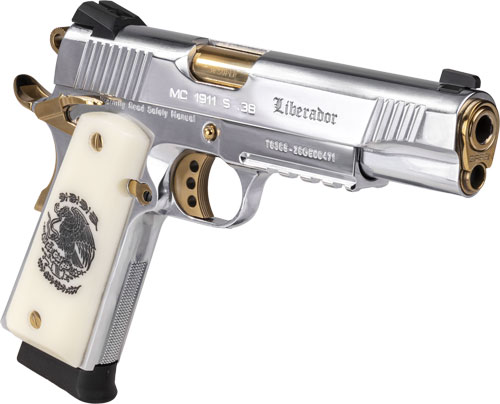 GIRSAN MC1911S LIBERADORE - 38 SUPER CHROME/GOLD ENGR. 8RD