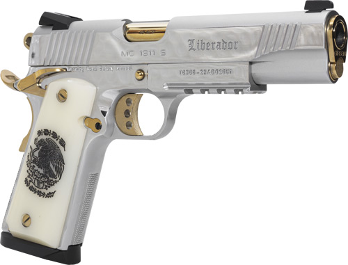 GIRSAN MC1911S LIBERADORE - 38 SUPER CHROME/GOLD ENGR. 8RD