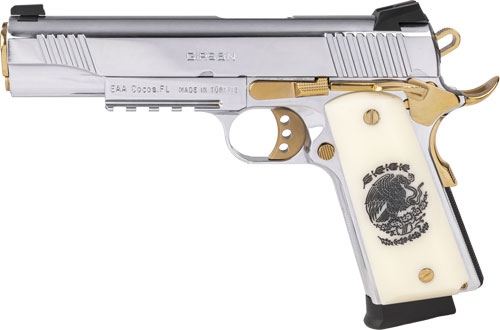 GIRSAN MC1911S LIBERADORE - 38 SUPER CHROME/GOLD ENGR. 8RD