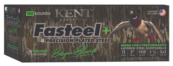 KEN20CC123FSP363X5.jpg KENT FASTEEL+ BAYOU 12GA 1-1/4OZ #3X5 100/2