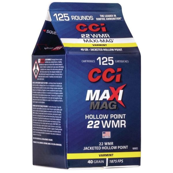 https3A2F2Fmedia.chattanoogashooting.com2Fimages2Fproduct2FCC920CC2FCC920CC_1.jpg CCI Maxi Mag Rimfire Ammunition .22 WMR 40 gr. JHP 1875 fps 125/ct