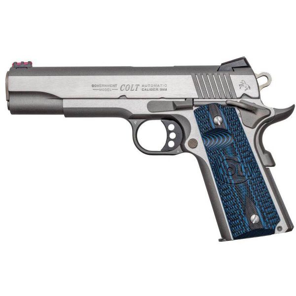 https3A2F2Fmedia.chattanoogashooting.com2Fimages2Fproduct2FCXO1072CCS2FCXO1070CCS_1.jpg Colt Government Competition Handgun 9mm Luger 9rd Magazine 5" Barrel Stainless Finish Fiber Sight