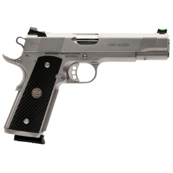 https3A2F2Fmedia.chattanoogashooting.com2Fimages2Fproduct2FWCCQBEFS45SS2FWCCQBEFS45SS.jpg Wilson Combat CQB Elite Full-Size Handgun .45 Auto 8rd Magazines (2) 5" Barrel Stainless Glass Bead Blast