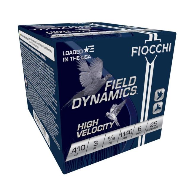 Fiocchi High-Velocity Hunting Load .410 ga 3" MAX 11/16 oz #6 1140 fps 25/rd