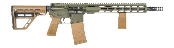 197272.jpg Patriot Ordnance Factory 02549 P-15 Base SMU 300 Blackout 30+1 13.75" Black Nitride Match Grade Barrel, Olive Drab Cerakote Aluminum Receiver w/Picatinny Rail, M-LOK Handguard, Amend2 Adjustable OD Gr