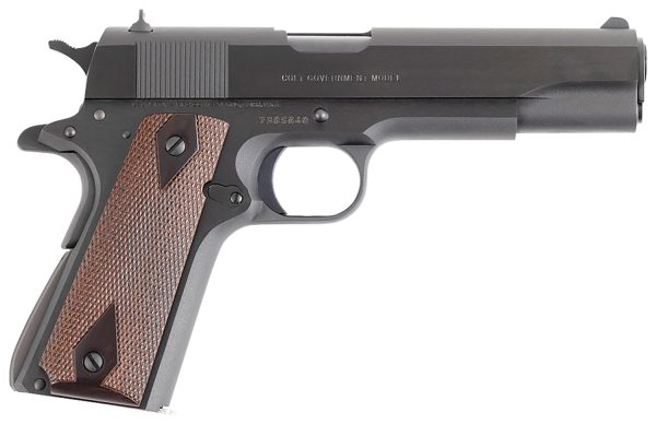 36102.jpg Colt Mfg O1970A1CS Government Series 70 45 ACP 7+1 5" Black National Match Barrel, Blued Carbon Steel Serrated Slide, Blued Carbon Steel Frame w/Beavertail, Rosewood Grip, Ambidextrous