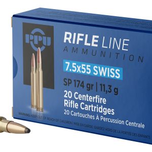 Exclusive Mockups for Branding and Packaging Design PPU PP7SS Metric Rifle 7.5x55mmSwiss 174gr Soft Point 20 Per Box/10 Case