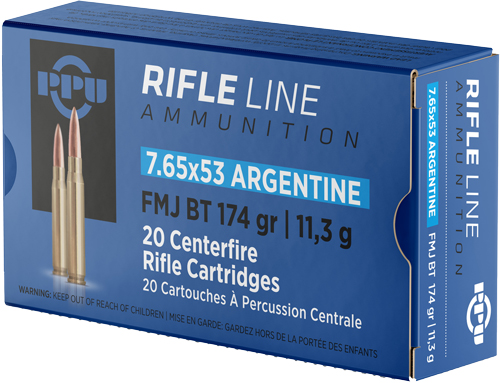 PPU 7.65X53 ARGENTINE MAUSER - 174GR FMJ 20RD 10BX/CS