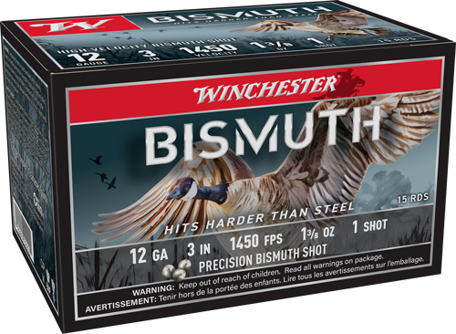 ASWB1231XV.jpg WINCHESTER BISMUTH 12GA 3" - 1-3/8OZ #1 15RD 10BX/CS