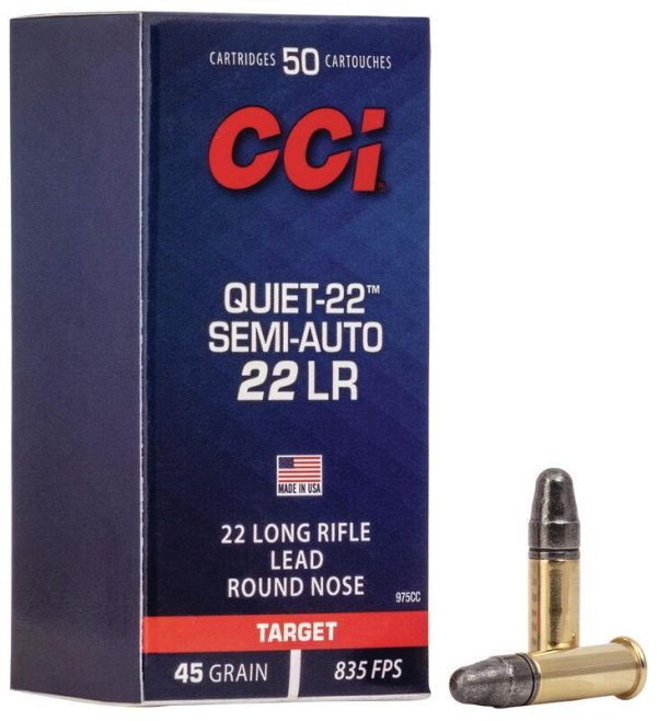https3A2F2Fmedia.chattanoogashooting.com2Fimages2Fproduct2FCC975CC2FCC975CC.jpg CCI Semi Quiet-22 Rimfire .22 LR 45 gr LRN 835 fps 50/ct