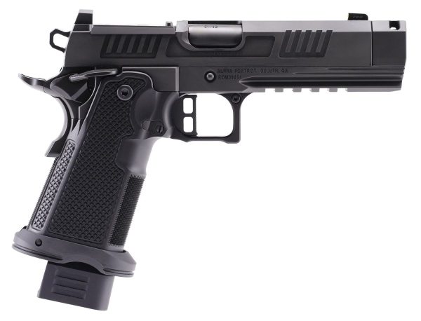 https3A2F2Fmedia.server.theshootingwarehouse.com2Flarge2F193027.jpg Alpha Foxtrot AF1911-Romulus MOS Adapter Handgun 9mm Luger 17(1) & 20rd(1) Magazines 4.25" Comp Threaded Barrel DLC Black